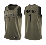 Youth Nike Toronto Raptors #1 Tracy Mcgrady Swingman Green Salute to Service NBA Jersey