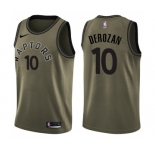 Youth Nike Toronto Raptors #10 DeMar DeRozan Swingman Green Salute to Service NBA Jersey