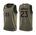 Youth Nike Toronto Raptors #23 Fred VanVleet Swingman Green Salute to Service NBA Jersey