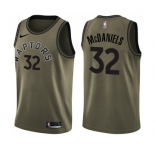 Youth Nike Toronto Raptors #32 KJ McDaniels Swingman Green Salute to Service NBA Jersey