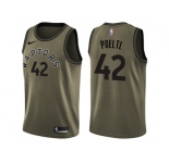 Youth Nike Toronto Raptors #42 Jakob Poeltl Green Salute to Service NBA Swingman Jersey