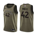 Youth Nike Toronto Raptors #42 Jakob Poeltl Swingman Green Salute to Service NBA Jersey