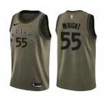 Youth Nike Toronto Raptors #55 Delon Wright Swingman Green Salute to Service NBA Jersey
