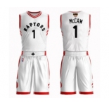 Youth Toronto Raptors #1 Patrick McCaw Swingman White 2019 Basketball Finals Bound Suit Jersey - Association Edition