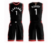 Youth Toronto Raptors #1 Tracy Mcgrady Swingman Black 2019 Basketball Finals Bound Suit Jersey Statement Edition
