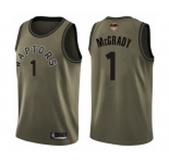 Youth Toronto Raptors #1 Tracy Mcgrady Swingman Green Salute to Service 2019 Basketball Finals Bound Jersey