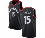 Youth Toronto Raptors #15 Vince Carter Swingman Black 2019 Basketball Finals Bound Jersey Statement Edition
