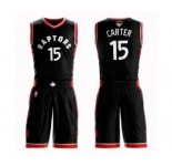 Youth Toronto Raptors #15 Vince Carter Swingman Black 2019 Basketball Finals Bound Suit Jersey Statement Edition