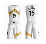 Youth Toronto Raptors #15 Vince Carter Swingman White 2019 Basketball Finals Bound Suit Jersey - City Edition
