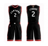 Youth Toronto Raptors #2 Kawhi Leonard Swingman Black 2019 Basketball Finals Bound Suit Jersey Statement Edition