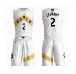 Youth Toronto Raptors #2 Kawhi Leonard Swingman White 2019 Basketball Finals Bound Suit Jersey - City Edition