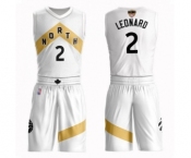 Youth Toronto Raptors #2 Kawhi Leonard Swingman White 2019 Basketball Finals Bound Suit Jersey - City Edition