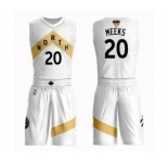 Youth Toronto Raptors #20 Jodie Meeks Swingman White 2019 Basketball Finals Bound Suit Jersey - City Edition