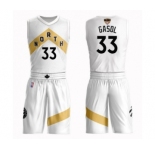 Youth Toronto Raptors #33 Marc Gasol Swingman White 2019 Basketball Finals Bound Suit Jersey - City Edition