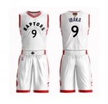 Youth Toronto Raptors #9 Serge Ibaka Swingman White 2019 Basketball Finals Bound Suit Jersey - Association Edition