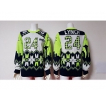 Nike Seattle Seahawks #24 Marshawn Lynch green Men's Ugly Sweater