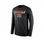 Men's Cincinnati Bengals Nike Black Legend Staff Practice Long Sleeves Performance T-Shirt