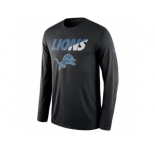 Men's Detroit Lions Nike Black Legend Staff Practice Long Sleeves Performance T-Shirt