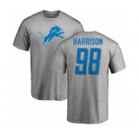 NFL Nike Detroit Lions #98 Damon Harrison Ash Name & Number Logo T-Shirt