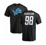 NFL Nike Detroit Lions #98 Damon Harrison Black Name & Number Logo T-Shirt