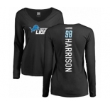 NFL Women's Nike Detroit Lions #98 Damon Harrison Black Backer Long Sleeve T-Shirt