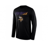 Men's Minnesota Vikings Nike Black Legend Staff Practice Long Sleeves Performance T-Shirt