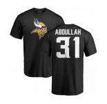 NFL Nike Minnesota Vikings #31 Ameer Abdullah Black Name & Number Logo T-Shirt