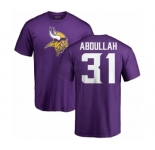 NFL Nike Minnesota Vikings #31 Ameer Abdullah Purple Name & Number Logo T-Shirt