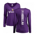 NFL Women's Nike Minnesota Vikings #31 Ameer Abdullah Purple Backer Slim Fit Long Sleeve T-Shirt