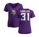 NFL Women's Nike Minnesota Vikings #31 Ameer Abdullah Purple Name & Number Logo Slim Fit T-Shirt