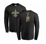 NFL Nike New Orleans Saints #7 Taysom Hill Black Backer Long Sleeve T-Shirt