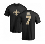 NFL Nike New Orleans Saints #7 Taysom Hill Black Name & Number Logo T-Shirt