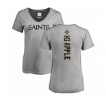 NFL Women's Nike New Orleans Saints #25 Eli Apple Ash Backer V-Neck T-Shirt