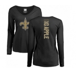 NFL Women's Nike New Orleans Saints #25 Eli Apple Black Backer Slim Fit Long Sleeve T-Shirt