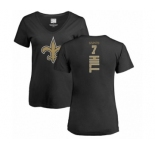 NFL Women's Nike New Orleans Saints #7 Taysom Hill Black Backer Slim Fit T-Shirt