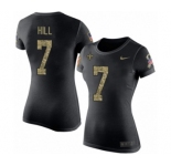 NFL Women's Nike New Orleans Saints #7 Taysom Hill Black Camo Salute to Service T-Shirt