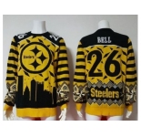 Nike Pittsburgh Steelers #26 Le'Veon Bell Yellow Black Men's Ugly Sweater