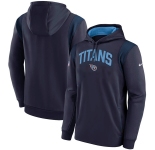 Mens Tennessee Titans Navy Sideline Stack Performance Pullover Hoodie