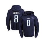 Nike Tennessee Titans #8 Marcus Mariota Navy Blue Name & Number Pullover NFL Hoodie
