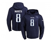 Nike Tennessee Titans #8 Marcus Mariota Navy Blue Name & Number Pullover NFL Hoodie