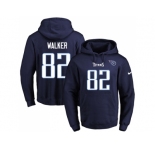 Nike Tennessee Titans #82 Delanie Walker Navy Blue Name & Number Pullover NFL Hoodie