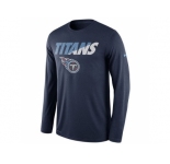 Men's Tennessee Titans Nike Navy Legend Staff Practice Long Sleeves Performance T-Shirt