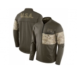 Men Los Angeles Rams Nike Olive Salute to Service Sideline Hybrid Half-Zip Pullover Jacket
