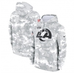 Men's Los Angeles Rams 2024 Arctic Camo Salute To Service Club Fleece Pullover Hoodie