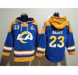Men's Los Angeles Rams #23 Cam Akers 2022 Royal Super Bowl LVI Champions Pullover Hoodie