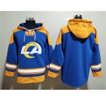 Men's Los Angeles Rams Blank 2022 Royal Super Bowl LVI Champions Pullover Hoodie
