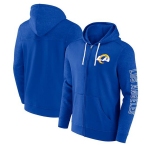 Men's Los Angeles Rams Royal Offensive Lineup Hoodie Full-Zip Hoodie