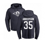 NFL Nike Los Angeles Rams #35 C.J. Anderson Navy Blue Name & Number Logo Pullover Hoodie