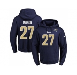 Nike Los Angeles Rams #27 Tre Mason Navy Blue Name & Number Pullover NFL Hoodie