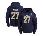 Nike Los Angeles Rams #27 Tre Mason Navy Blue Name & Number Pullover NFL Hoodie